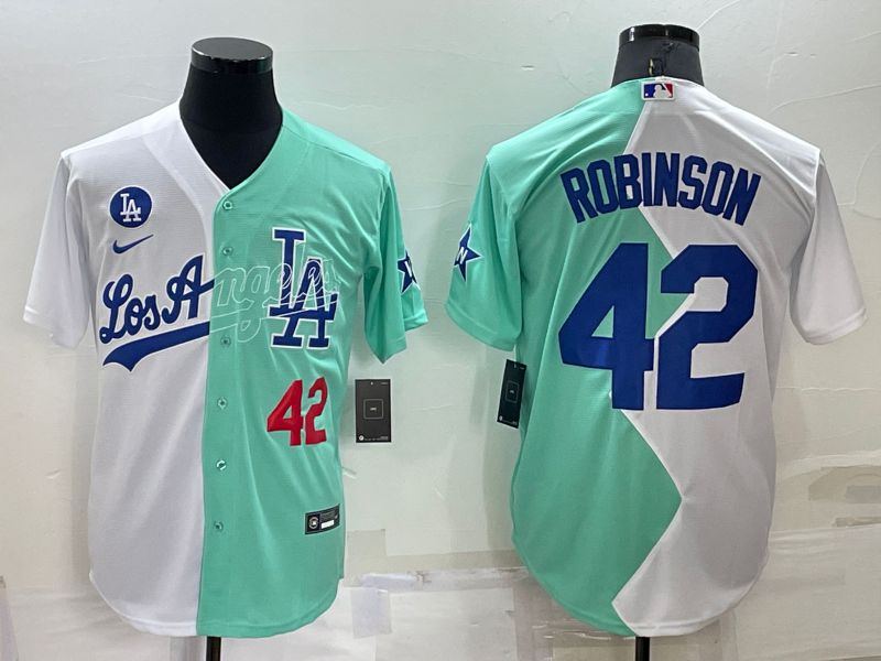 Men Los Angeles Dodgers #42 Robinson green white Nike 2022 MLB Jersey->los angeles dodgers->MLB Jersey